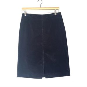 J. Crew Velvet Black Skirt Side Zip Size 6